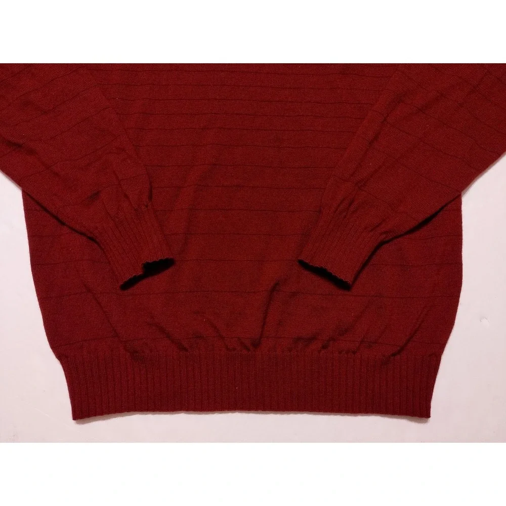 NIKE Tiger Woods 100% Merino Wool 1/4 Zip Pullover Sweater Isleworth Red Large L